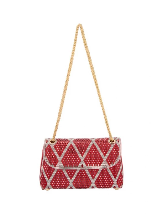 Foto van product NAEMI Schoudertas rood / zilver