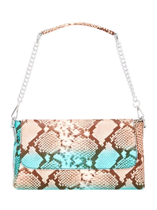 Foto van product NAEMI Schoudertas turquoise / donkerbruin / oudroze