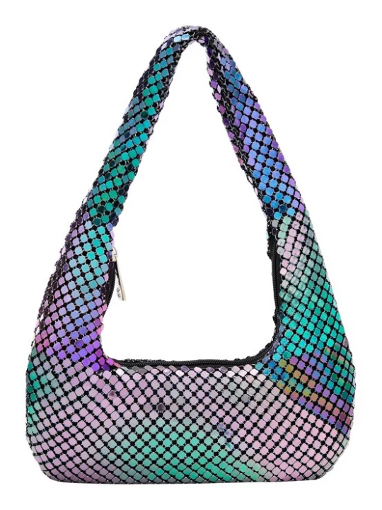 Foto van product NAEMI Schoudertas turquoise / lila / zilver