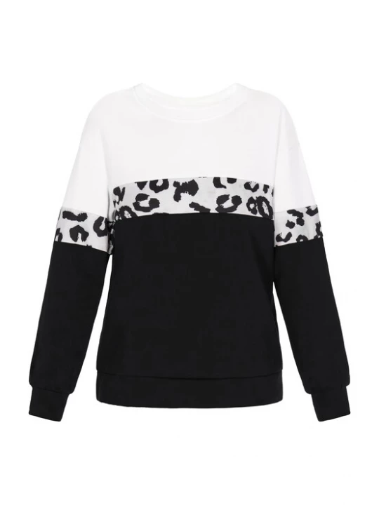 Foto van product NAEMI Sweatshirt lichtgrijs / zwart / wit