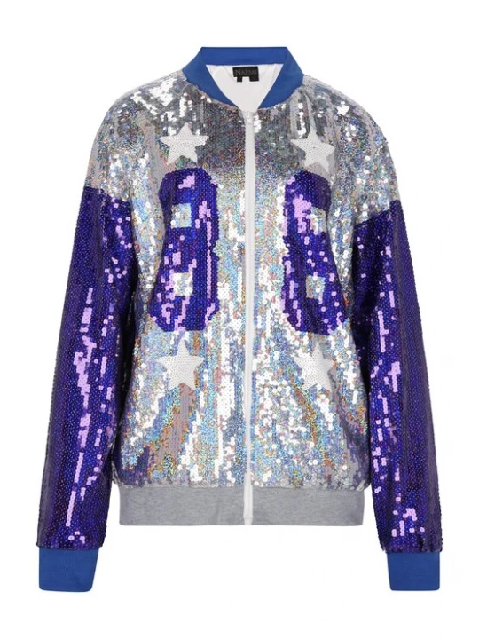 Foto van product NAEMI Tussenjas indigo / zilver / wit