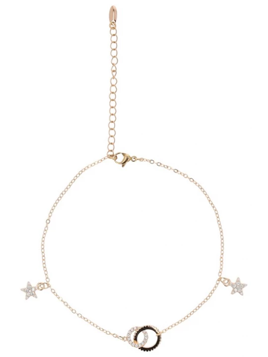 Foto van product faina Voetsieraden rose-goud / zwart / transparant