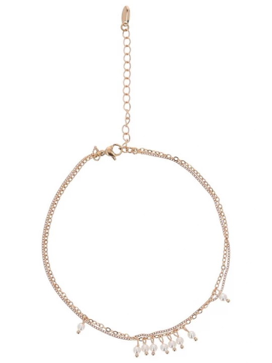 Foto van product faina Voetsieraden rose-goud / parelwit