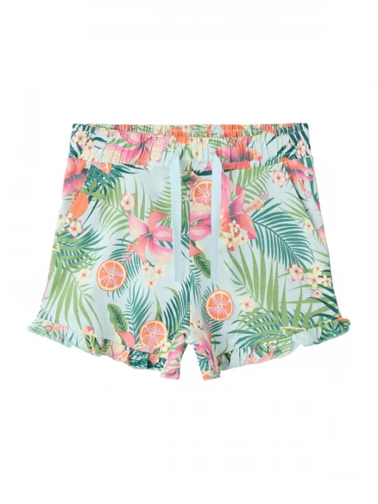 Foto van product NAME IT Broek 'NMFJUNNI' lichtblauw / grasgroen / oranje / fuchsia