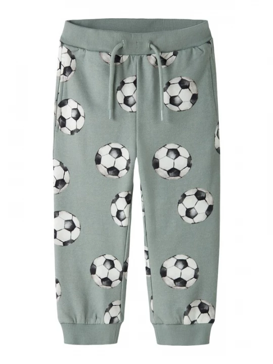 Foto van product NAME IT Broek 'NMMLOUIE' jade groen / zwart / wit