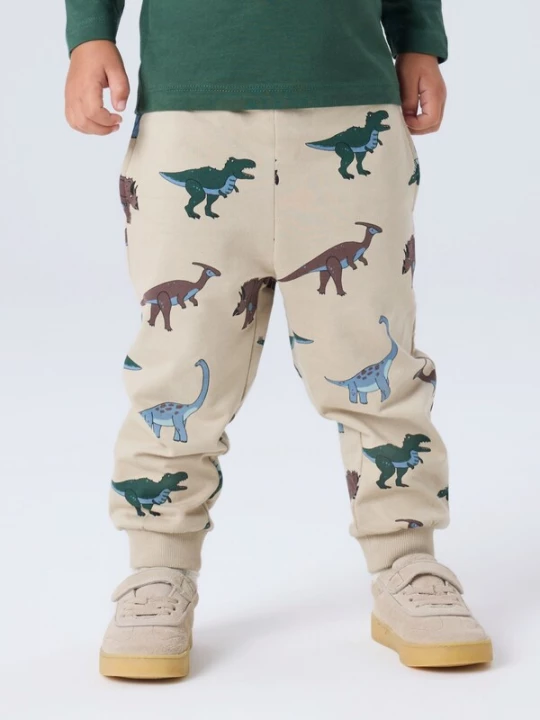 Foto van product NAME IT Broek 'NMMNARIS' lichtbeige / opaal / bruin / donkergroen