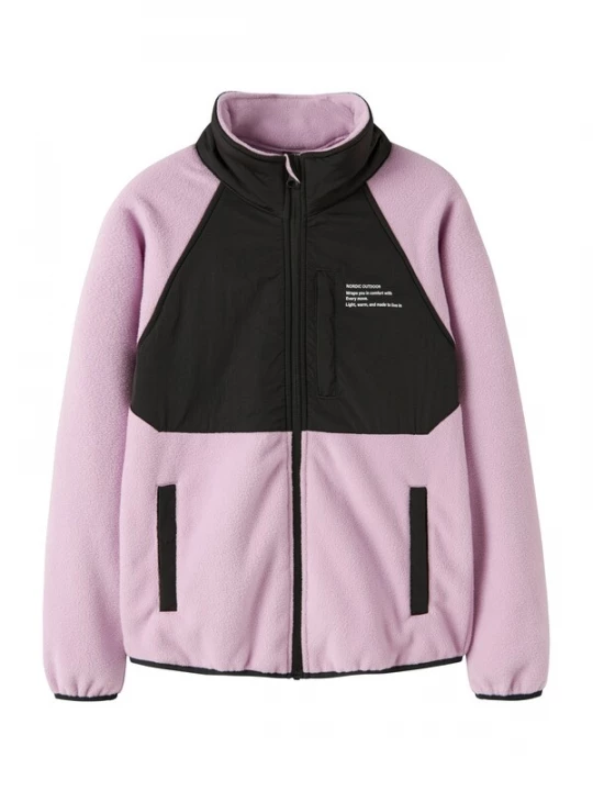 Foto van product NAME IT Fleece jas 'NKNMYLES' orchidee / zwart