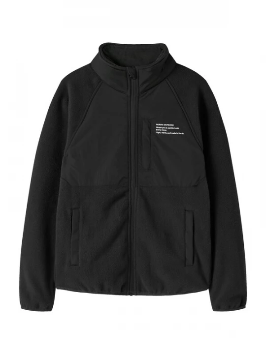 Foto van product NAME IT Fleece jas 'NKNMYLES' zwart / wit