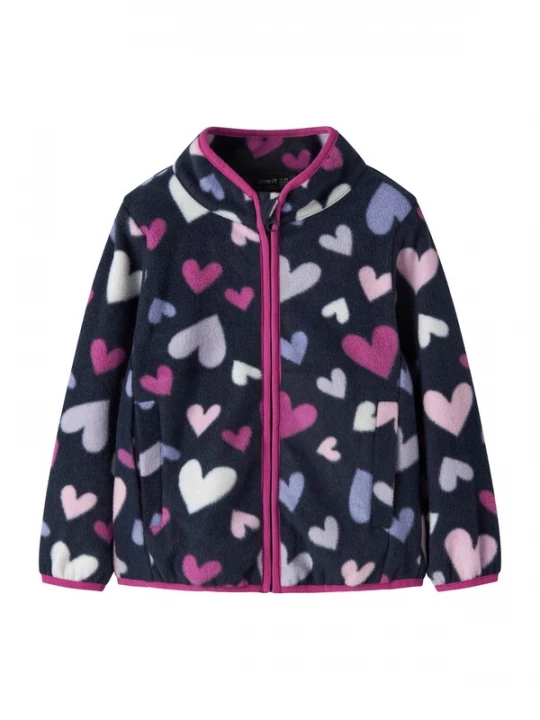 Foto van product NAME IT Fleece jas 'NMFMEEKO' navy / pink / rosa / wit