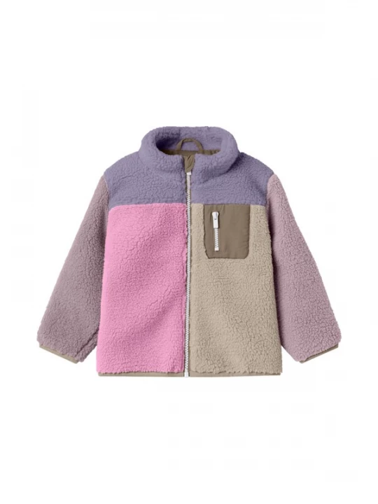 Foto van product NAME IT Fleece jas 'NMFMonica' beige / lila / mauve / pink