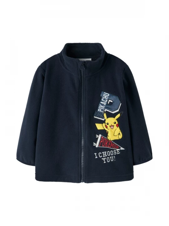 Foto van product NAME IT Fleece jas 'NMMJOAKIM POKEMON' donkerblauw / geel / rood / wit
