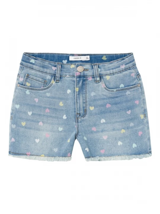 Foto van product NAME IT Jeans 'Rose' blauw denim / lichtblauw / lichtgeel / lichtlila
