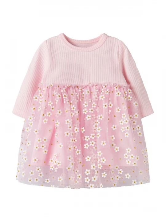 Foto van product NAME IT Jurk 'NBFFLORAL' goud / rosa / wit