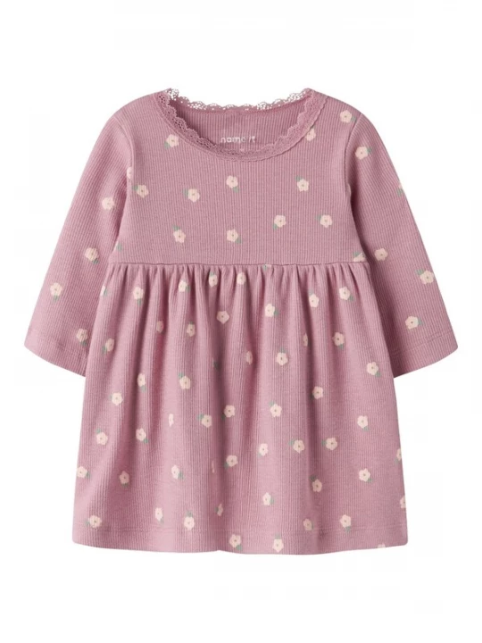 Foto van product NAME IT Jurk 'NBFLAUREL' crème / groen / mauve