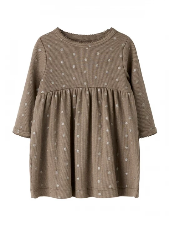 Foto van product NAME IT Jurk 'NBFLONA' aardetinten / zilver