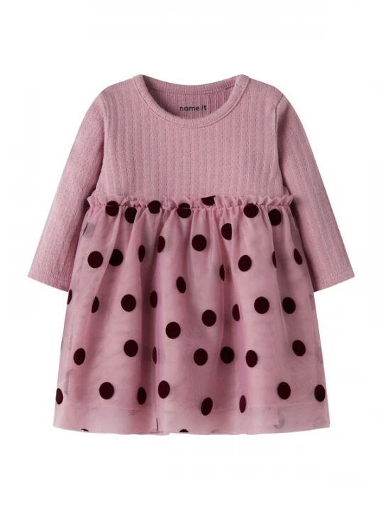 Foto van product NAME IT Jurk 'NBFNagina' mauve / zwart
