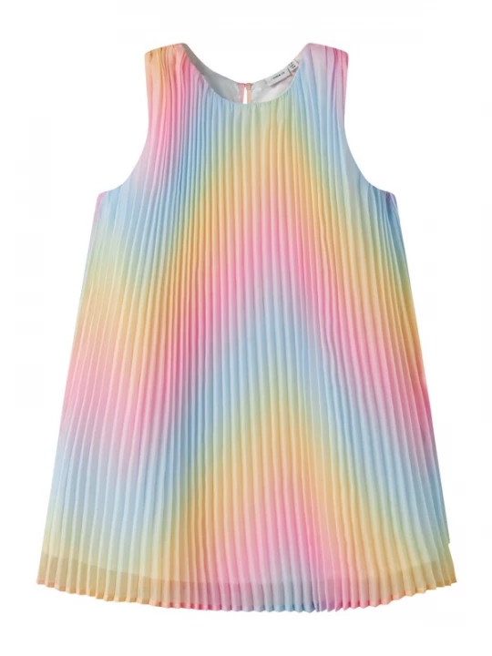 Foto van product NAME IT Jurk 'NKFFLECING SPENCER' pastelblauw / geel / oudroze