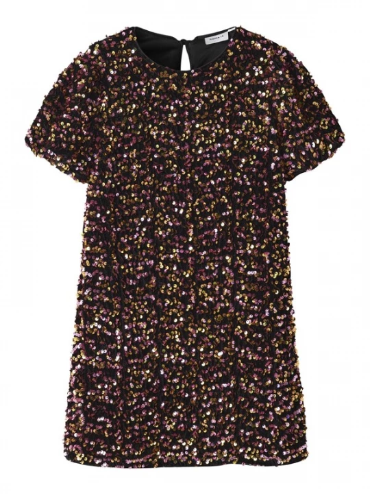 Foto van product NAME IT Jurk 'NKFRunica' goud / rose-goud / zwart