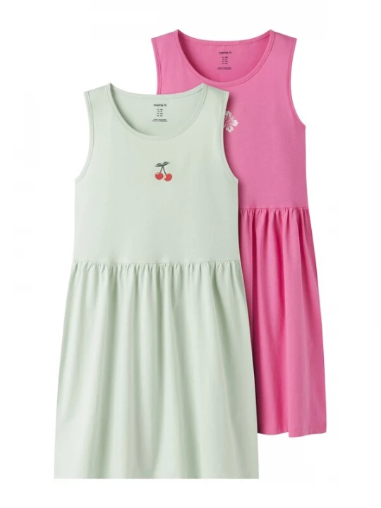 Foto van product NAME IT Jurk 'NKFVICTORIA' mintgroen / pink