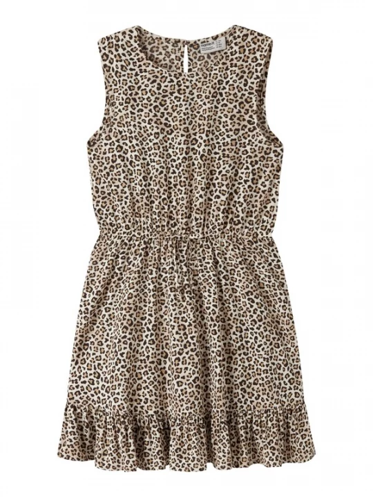 Foto van product NAME IT Jurk 'NKFVinaya' taupe / ecru / bruin / zwart