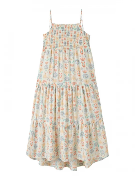Foto van product NAME IT Jurk 'NKFVINAYA' turquoise / oranje / pasteloranje / wit