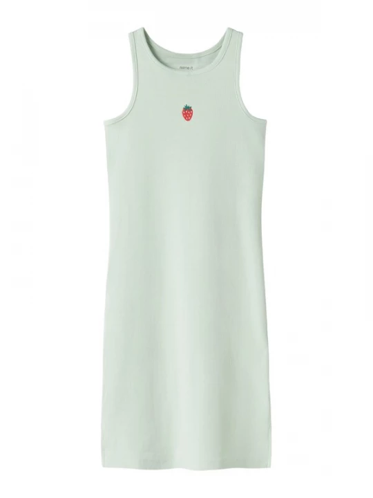Foto van product NAME IT Jurk 'NKFVIVEMMA' pastelgroen / donkergroen / framboos
