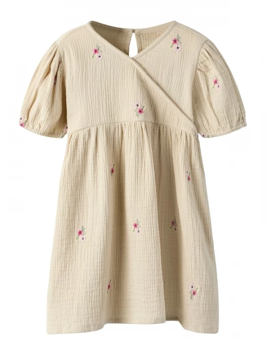 Foto van product NAME IT Jurk 'NMFDUNIANA' beige / groen / rosa