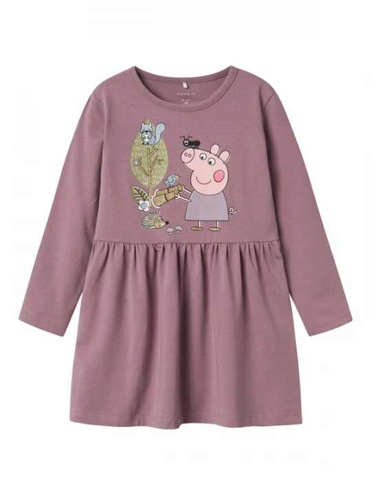 Foto van product NAME IT Jurk 'NMFDyffi Peppa' goud / mauve / rosa / wit