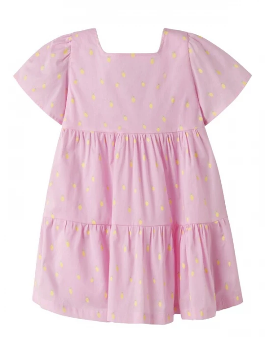 Foto van product NAME IT Jurk 'NMFFelia' geel / lichtgroen / rosa