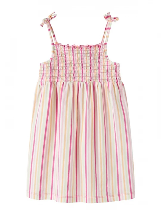 Foto van product NAME IT Jurk 'NMFFILUAZ' mandarijn / pink / rosé / wit