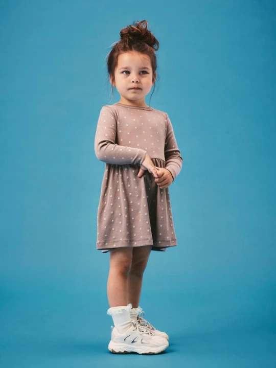 Foto van product NAME IT Jurk 'NMFLONA' taupe / wit