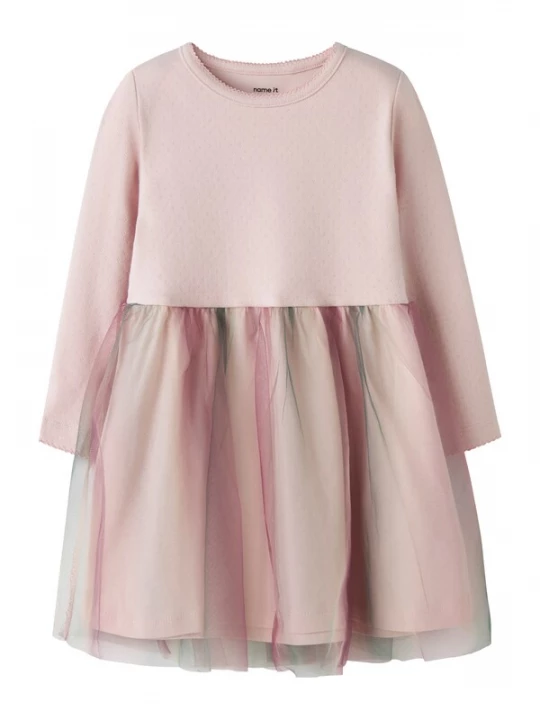 Foto van product NAME IT Jurk 'NMFLOUISA' groen / rosa / pitaja roze