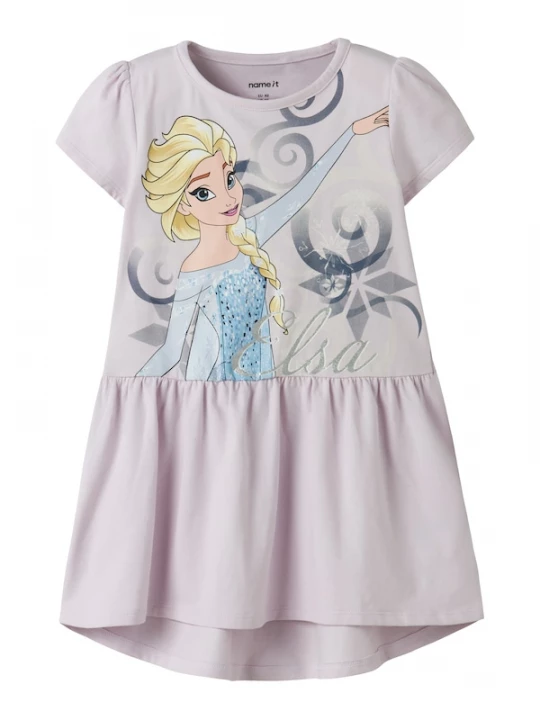 Foto van product NAME IT Jurk 'NMFMomsa Frozen' lichtblauw / donkerblauw / geel / pastellila