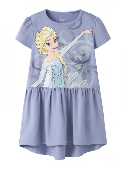 Foto van product NAME IT Jurk 'NMFMomsa Frozen' nude / pastelblauw / lichtlila / zilver