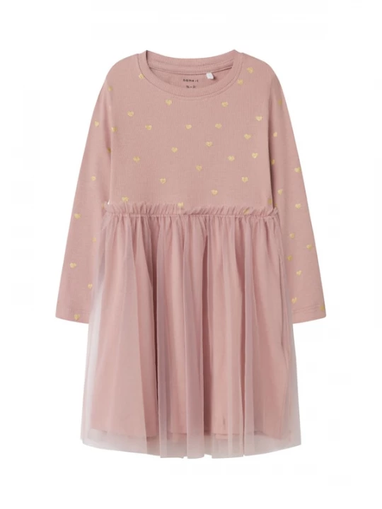 Foto van product NAME IT Jurk 'NMFNadja' goud / mauve