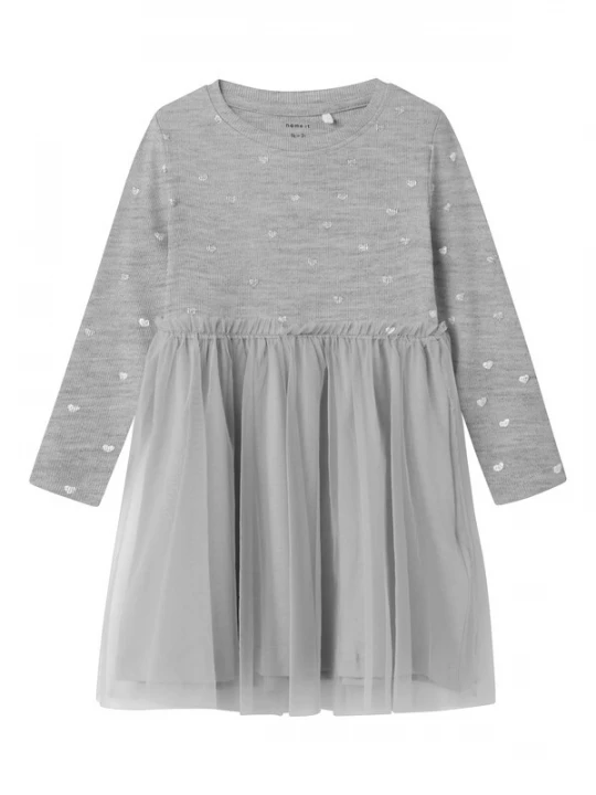 Foto van product NAME IT Jurk 'NMFNadja' grijs gemêleerd / zilver