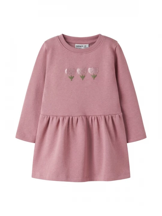 Foto van product NAME IT Jurk 'NMFNibo' groen gemêleerd / mauve
