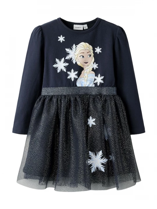 Foto van product NAME IT Jurk 'NMFOsimi Frozen' navy / zilver / wit