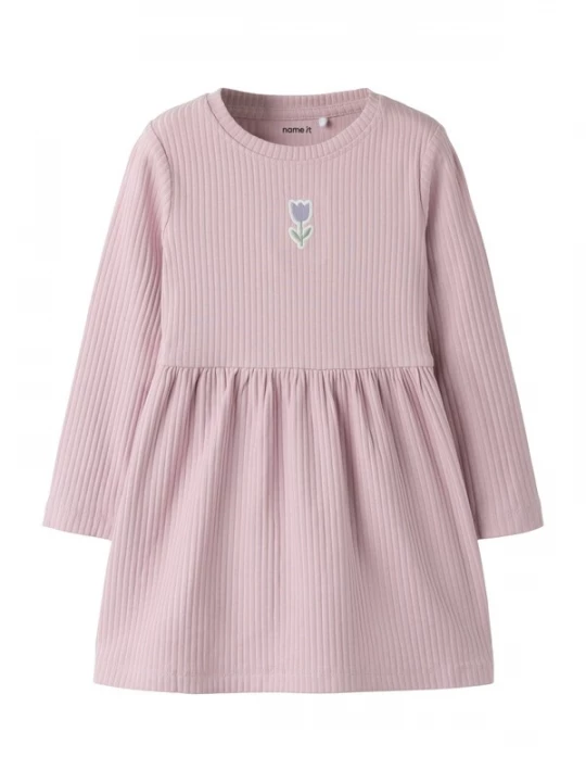 Foto van product NAME IT Jurk 'NMFVemma' lichtgroen / lichtlila / rosa / wit
