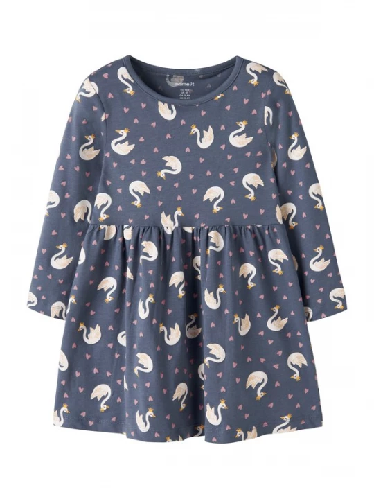 Foto van product NAME IT Jurk 'NMFVILISA' navy / curry / eosine / offwhite