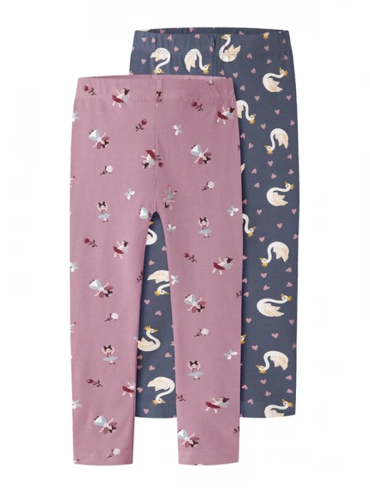 Foto van product NAME IT Leggings 'NMFVIVIAN' navy / mauve / robijnrood / wit
