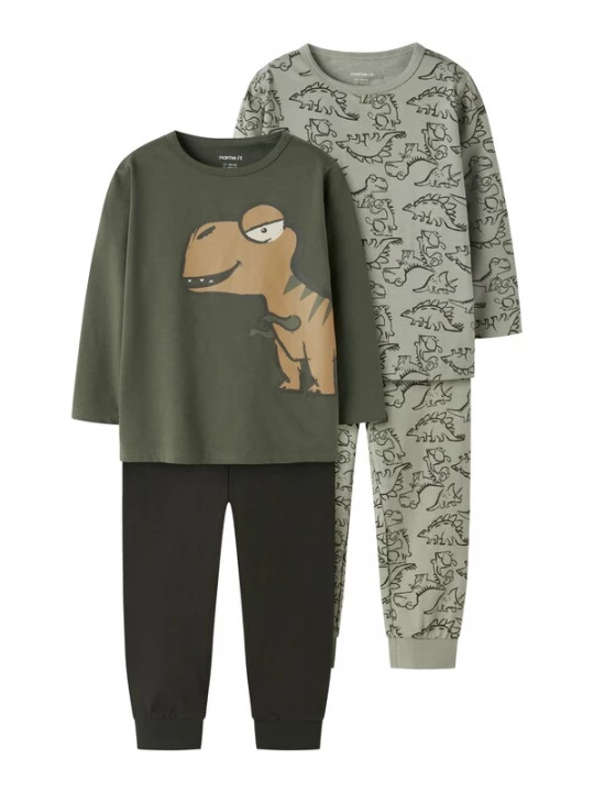 Foto van product NAME IT Nachtkledij beige / groen / donkergroen
