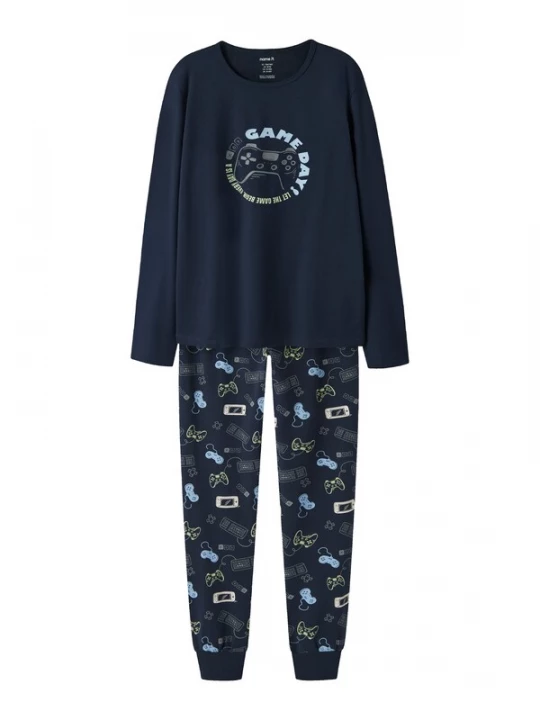 Foto van product NAME IT Nachtkledij hemelsblauw / donkerblauw / grijs / lichtgroen