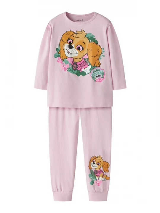 Foto van product NAME IT Nachtkledij 'NMFJETINA PAW' cognac / olijfgroen / rosa / lichtroze
