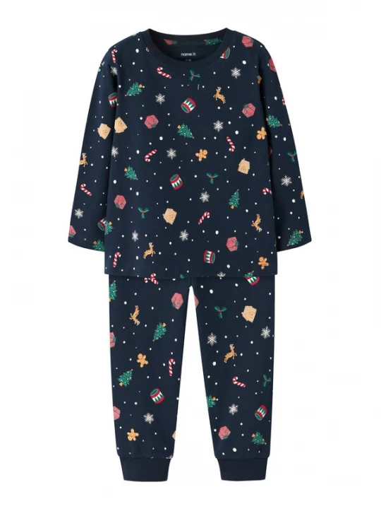 Foto van product NAME IT Nachtkledij sand / navy / donkergroen / rood
