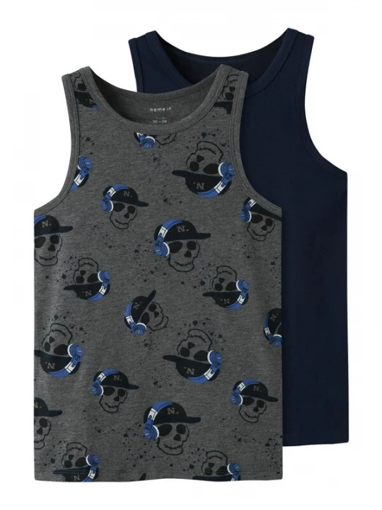 Foto van product NAME IT Onderhemd blauw / navy / donkergrijs / wit