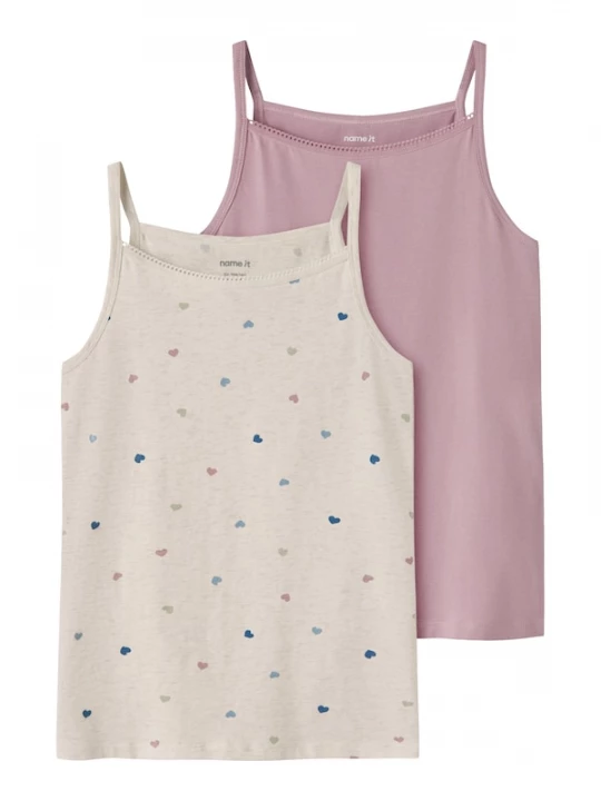 Foto van product NAME IT Onderhemd donkerblauw / taupe / kiwi / oudroze