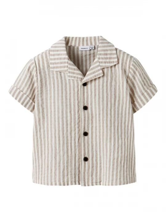Foto van product NAME IT Overhemd 'NMMFedenis' donkerbeige / wit