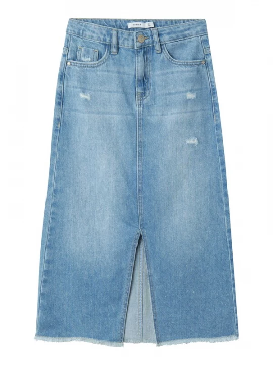 Foto van product NAME IT Rok 'NKFKat' blauw denim