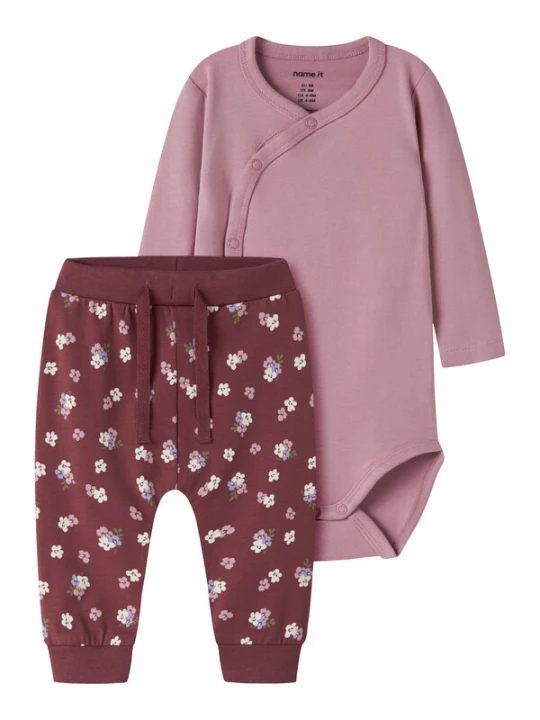 Foto van product NAME IT Set 'NBFVULLA' olijfgroen / mauve / cyclaam / wit